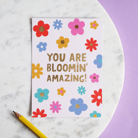 Bloomin Amazing Gold Foil Postcard