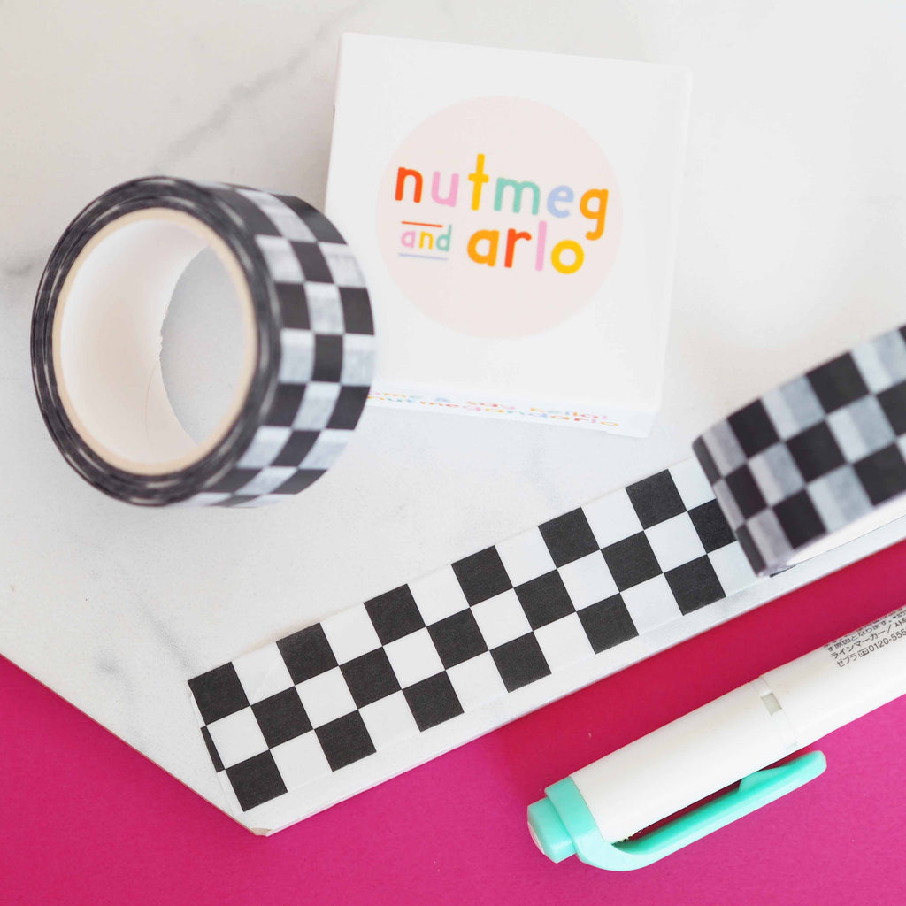 Black and white checkerboard washi tape