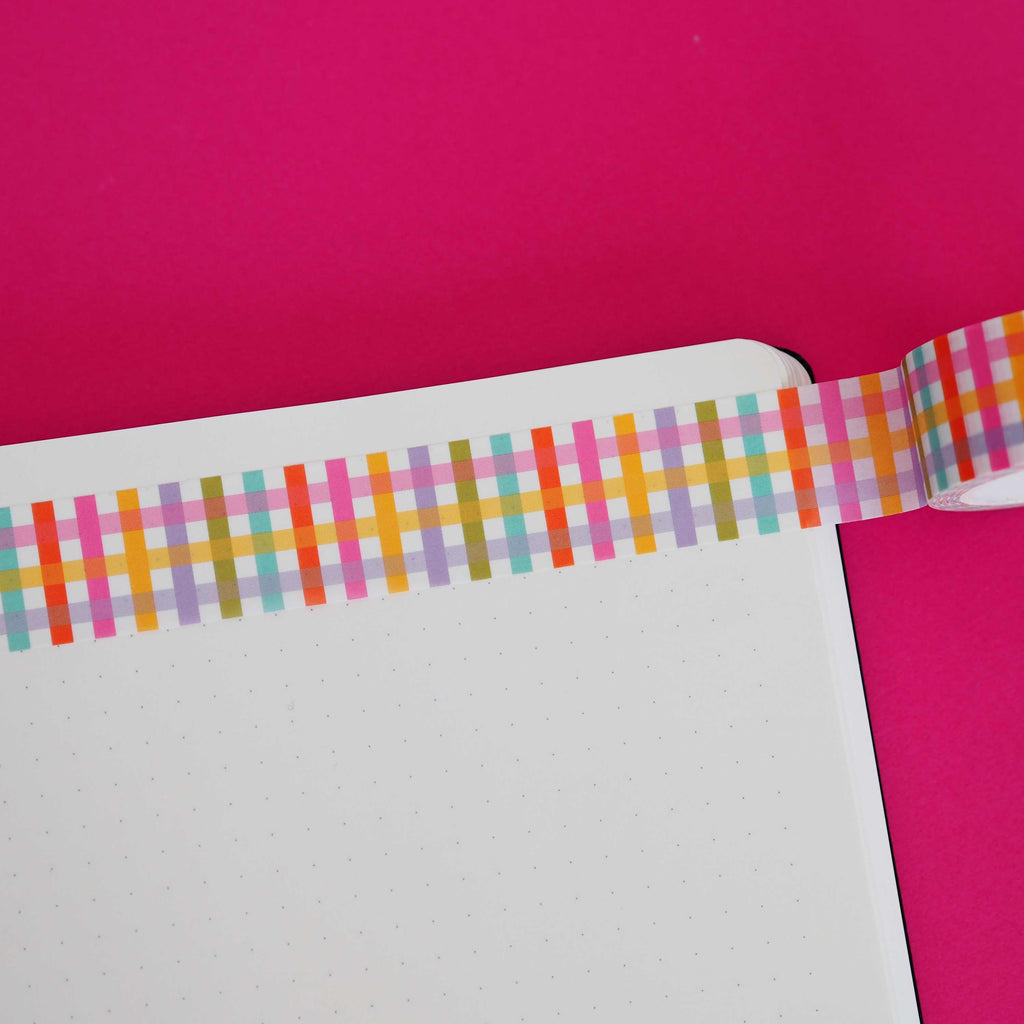 Bright Gingham Washi Tape - Nutmeg and Arlo