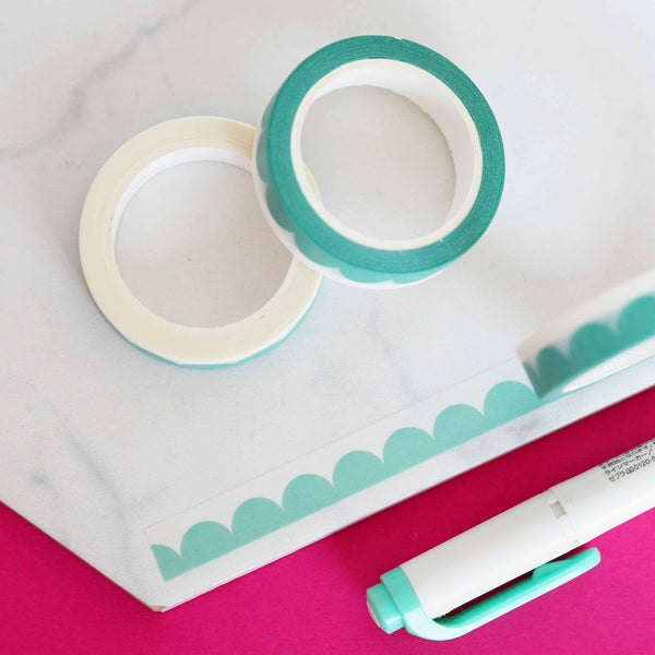 Turquoise scalloped washi tape