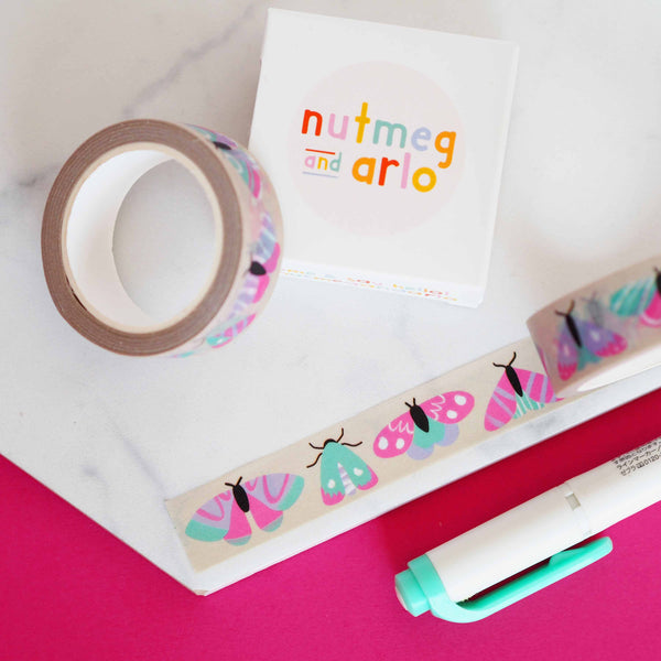 Pastel moth washi tape 