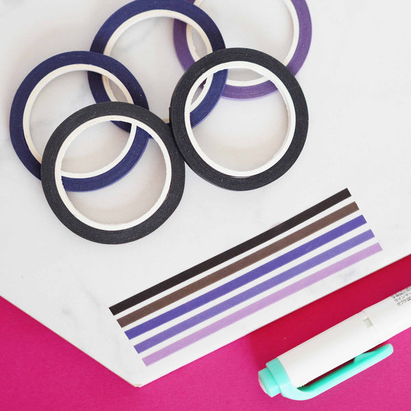 Rainbow purple washi tape set 