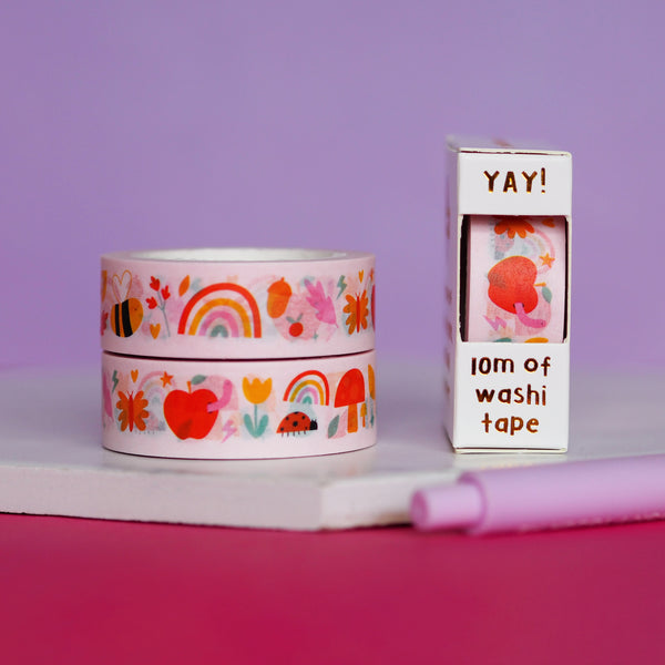 Autumn patterned washi tape on  desk - Autumn Insects Washi Tape - Nutmeg and arlo