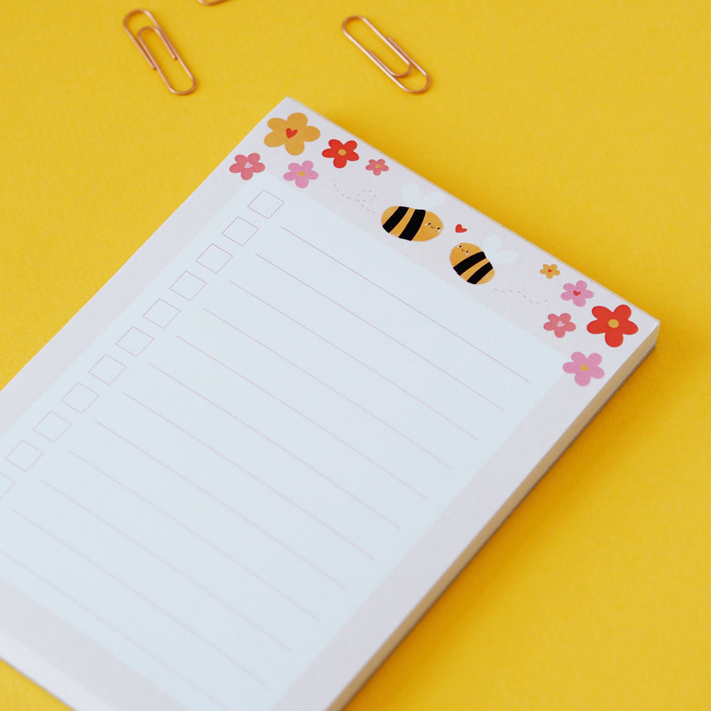 Floral Bee A6 Notepad - Nutmeg and Arlo