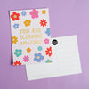 You Are Bloomin Amazing Gold Foil Postcard - Nutmeg and Arlo