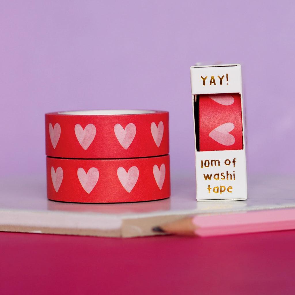 Blush heart valentines day washi by Nutmeg and Arlo