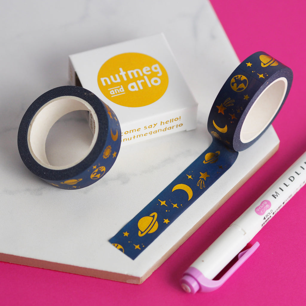 Gold Foil Space Washi by Nutmeg and Arlo