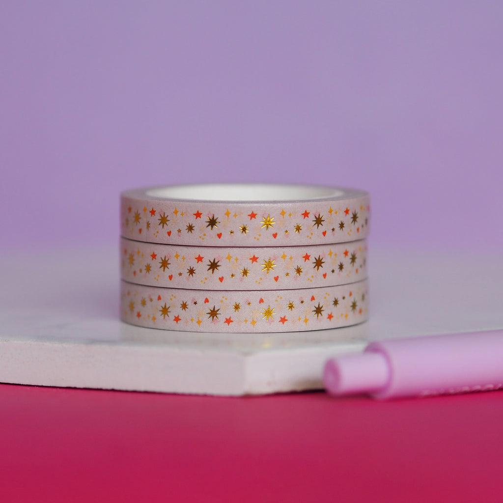 gold foil star washi tape - nutmeg and arlo