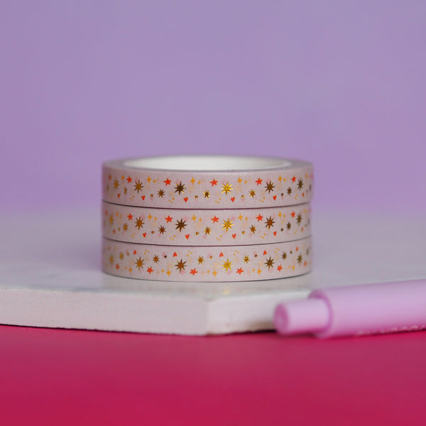 gold foil star washi tape - nutmeg and arlo