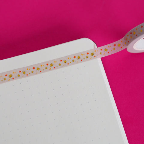 gold foil star washi tape - nutmeg and arlo