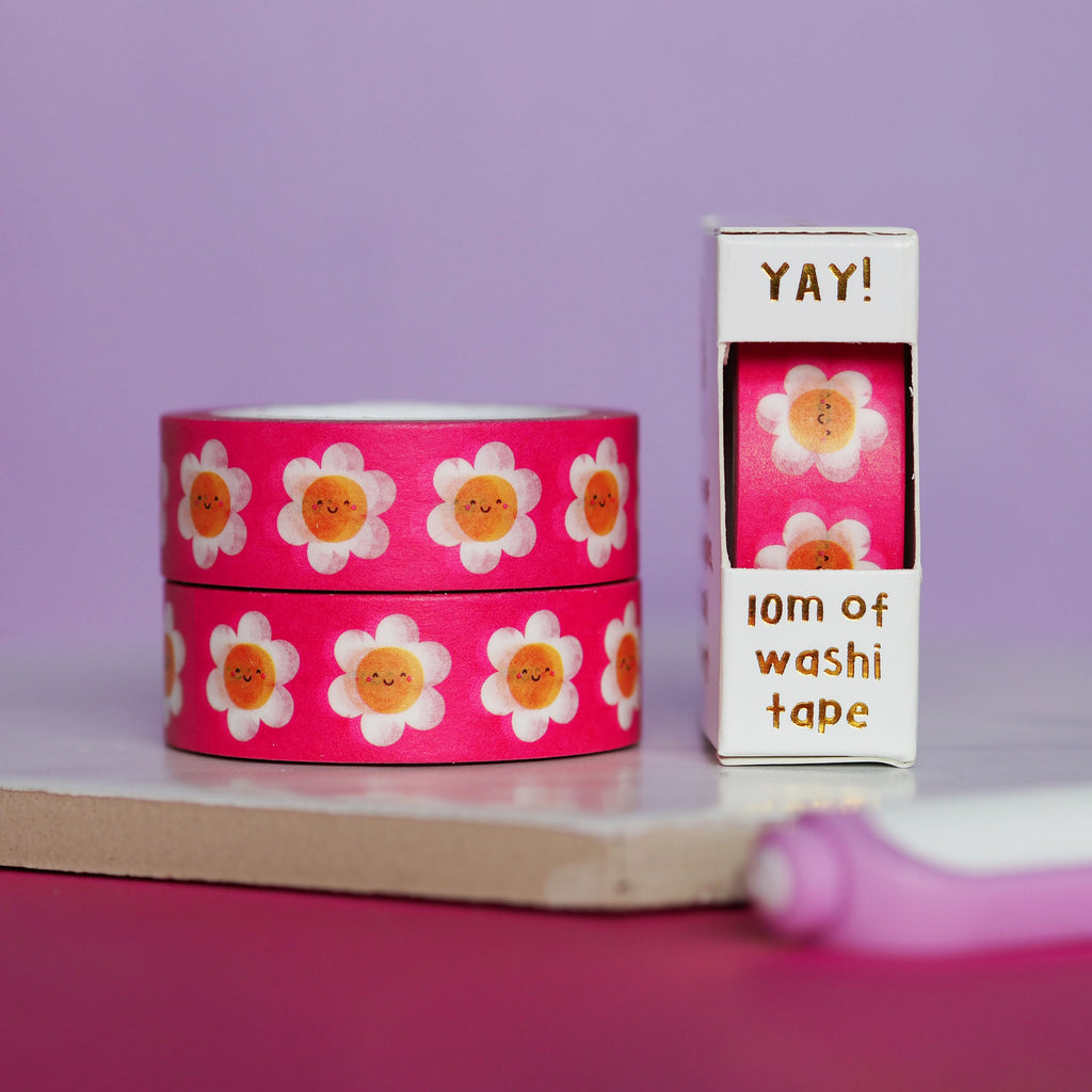 Pink Daisies Washi Tape