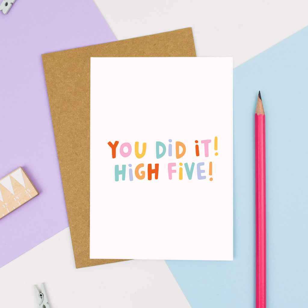 You Did It High Five Well Done Congratulations Greeting Card - Nutmeg and Arlo