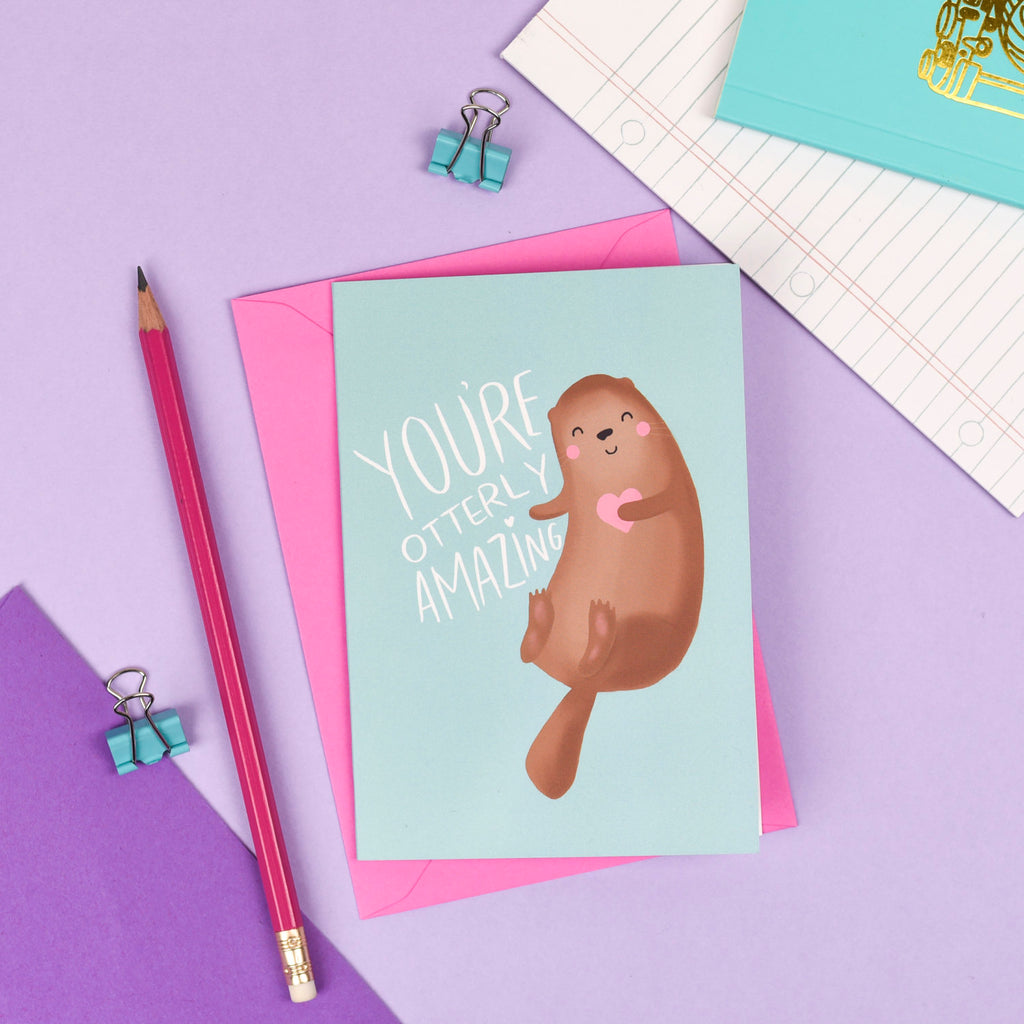 You're Otterly Amazing Card - Nutmeg and Arlo