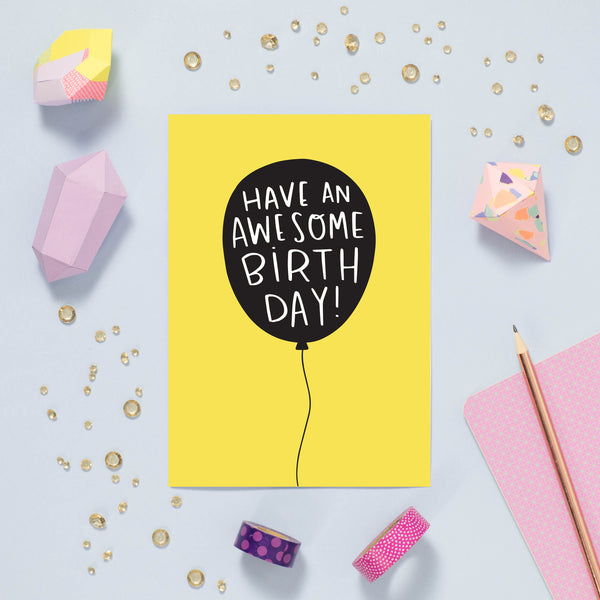 Awesome Birthday Balloon Card - Nutmeg and Arlo