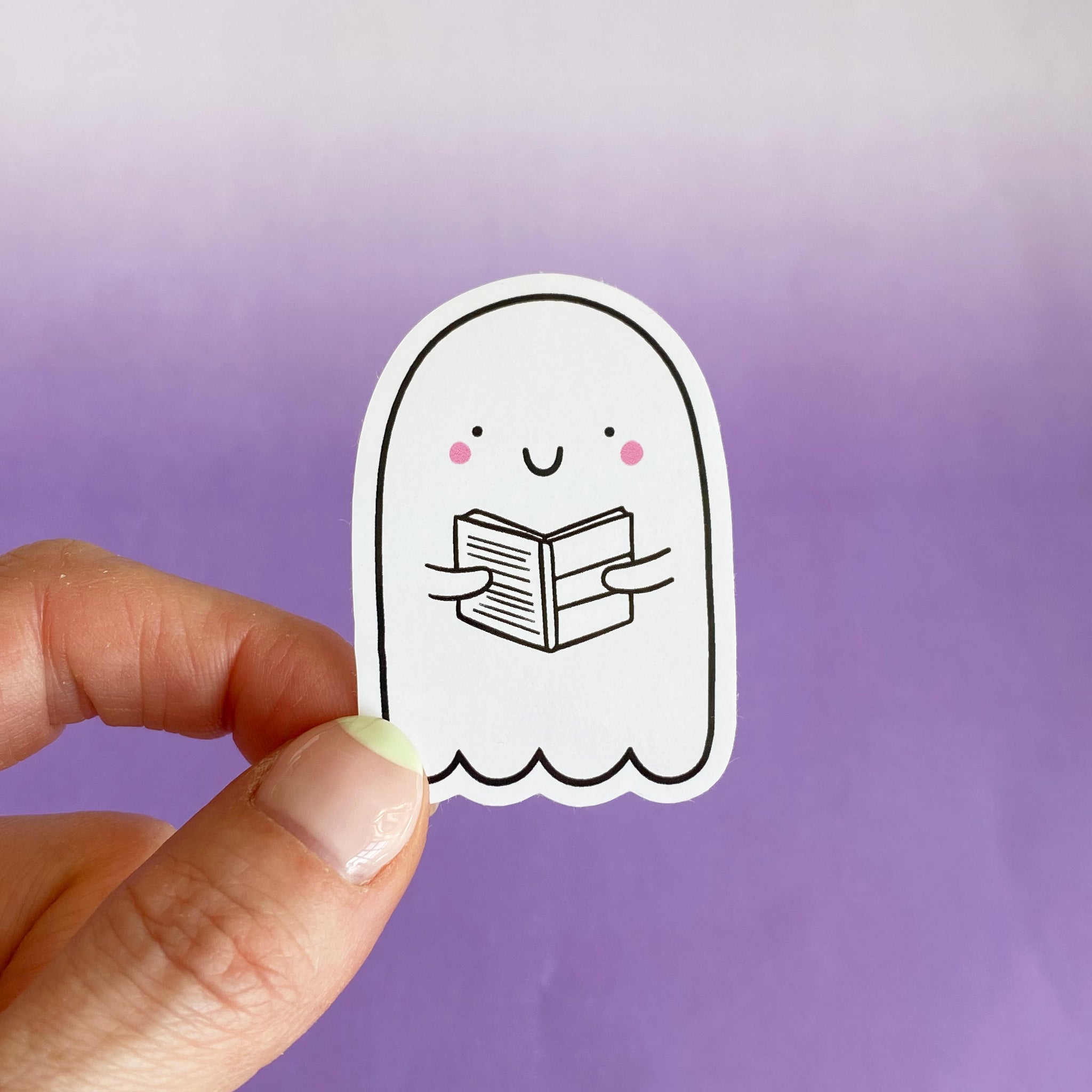Reading Ghost Sticker – Nutmeg and Arlo